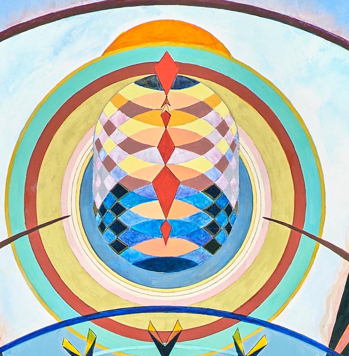 Tayo Heuser, Birds ist ein Beispiel für die für den Künstler typische Verschmelzung von geometrischer Abstraktion, spiritueller Symbolik und architektonischem Rhythmus. Bekannt für ihre großformatigen Gemälde und Arbeiten auf Papier, beschäftigt