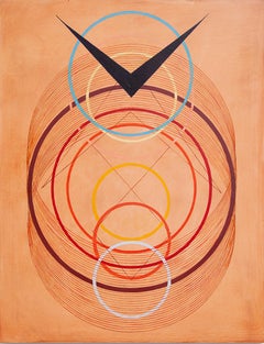 Tayo Heuser, Arrival, 2016, ink on wood panel, Meditative, Abstract Geometric