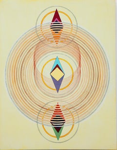 Tayo Heuser, Spinning Time, 2016, ink on wood panel, 18" x 14" x .75"