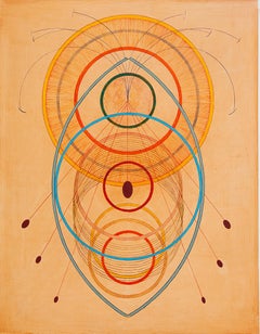 Tayo Heuser, Spinning Time, 2016, ink on wood panel, 18" x 14" x .75"