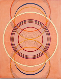 Tayo Heuser, Transverse Wave, 2016, Tinte auf Holz, Geometrische Abstraktion, Medaillon