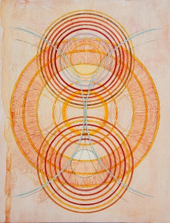 Tayo Heuser, Transverse Wave, 2016, ink on wood, Geometric Abstraction, Meditate