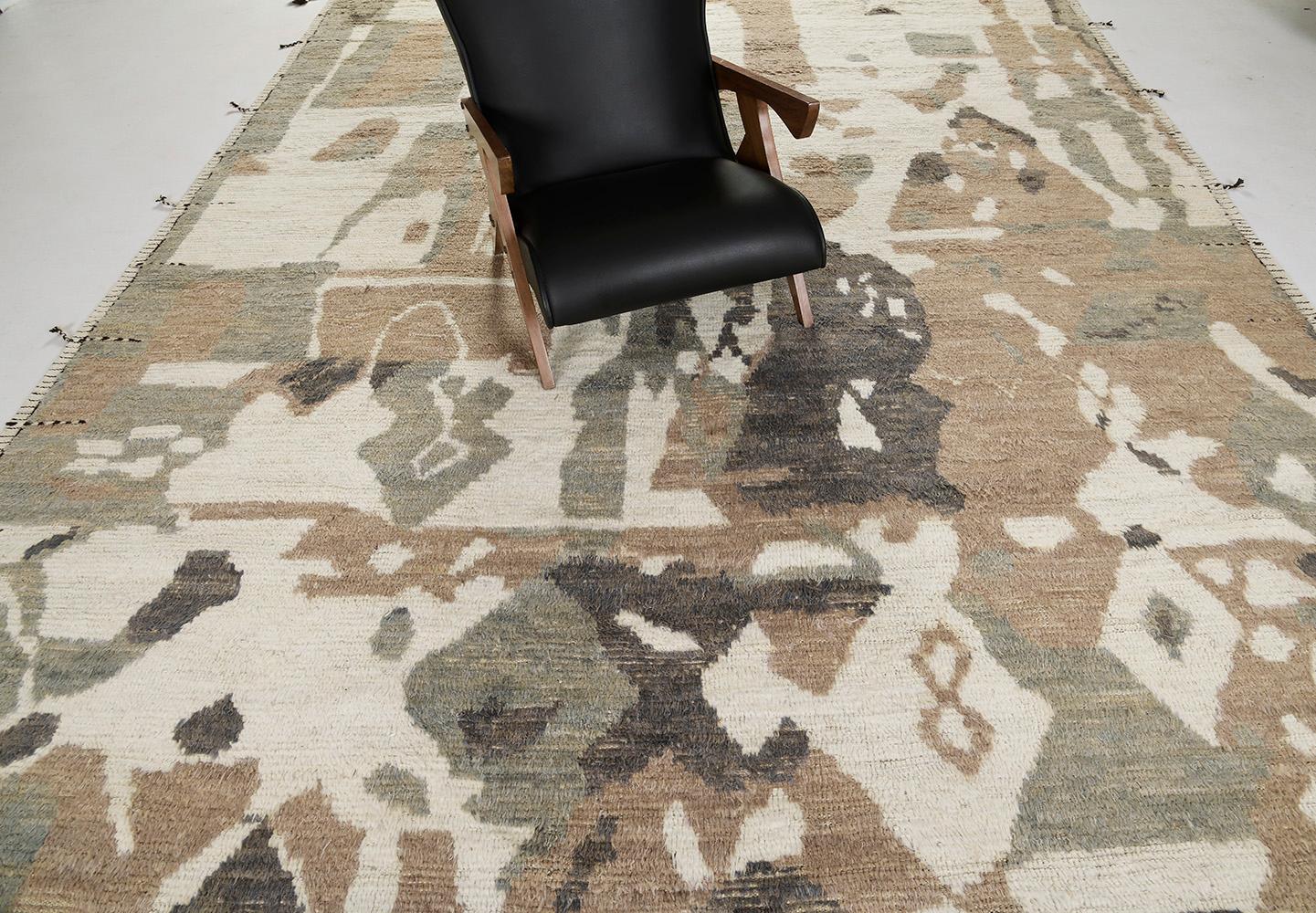 Tazekka is made of impressive wool and is made of timeless design elements. Its weaving of neutral tones with muted pigments of gold and remarkable design is what makes the Atlas Collection so unique and sought after. Mehraban's Atlas collection is