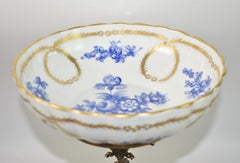 Tazza Brass Center Pedestal with Decorative Meissen Bowl