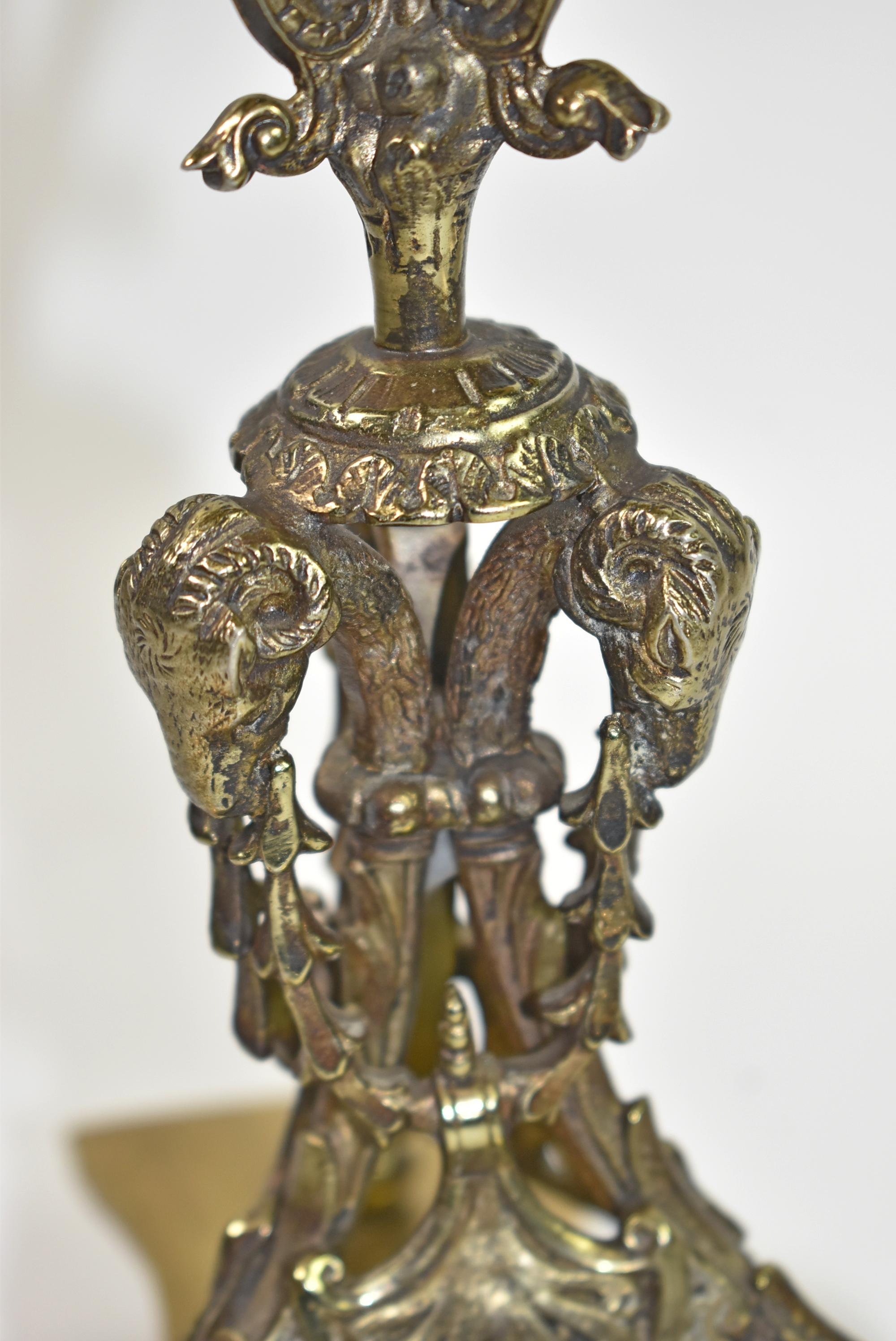 Tazza Brass Center Pedestal with Decorative Meissen Bowl For Sale 3