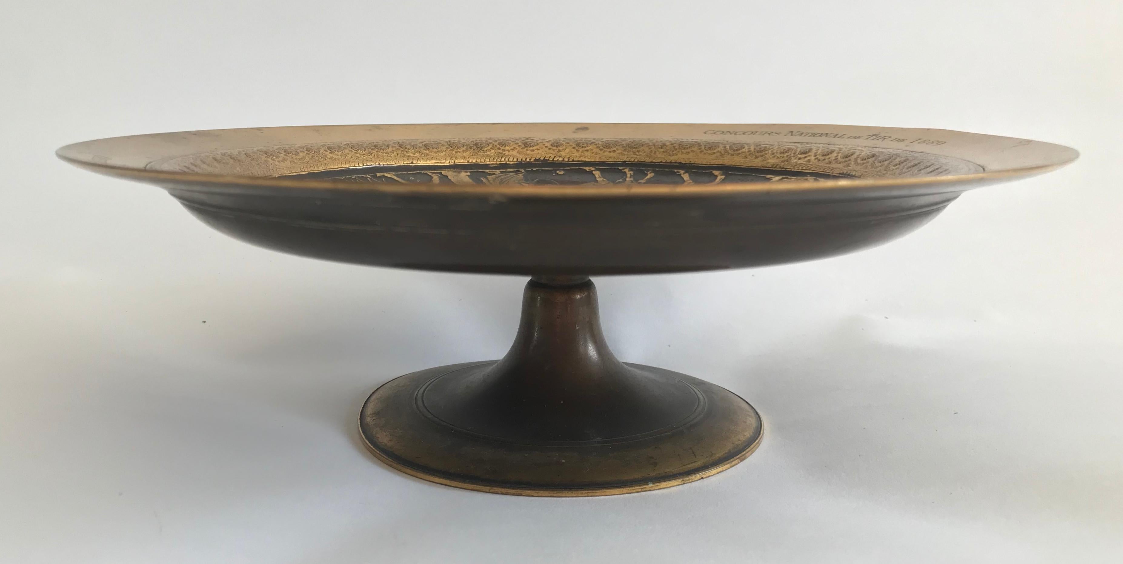 Hand-Crafted Tazza in Bronze, French, 1889 For Sale