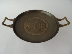 Tazza In Bronze, Signed F. Barbedinne