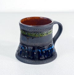 Glazed ceramic mug, design by Aldo LONDI for Bitossi. Italy, 1950s/60s