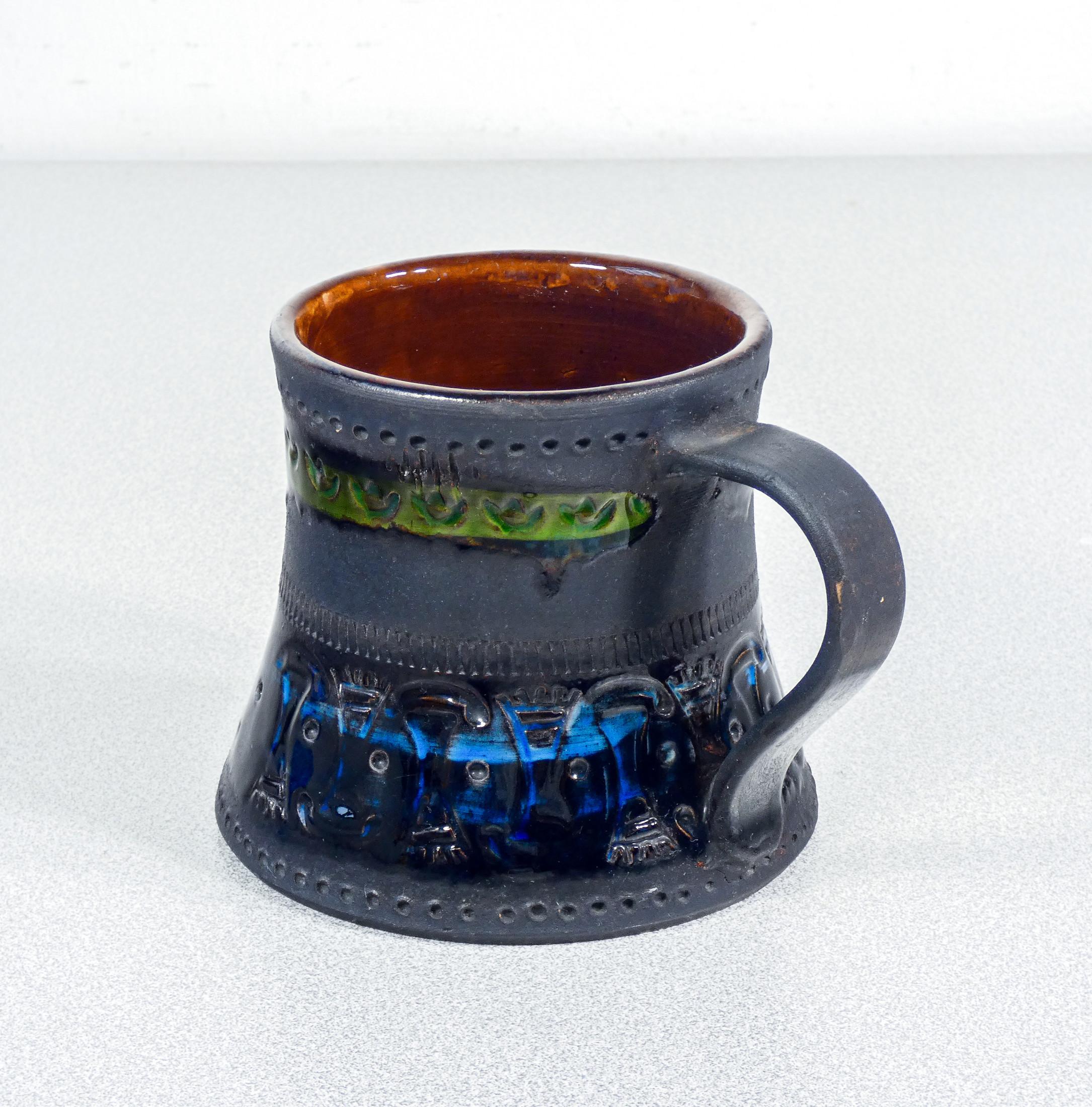 Italian Tazza in ceramica smaltata, design di Aldo LONDI per Bitossi. Italia, Anni 50/60 in vendita