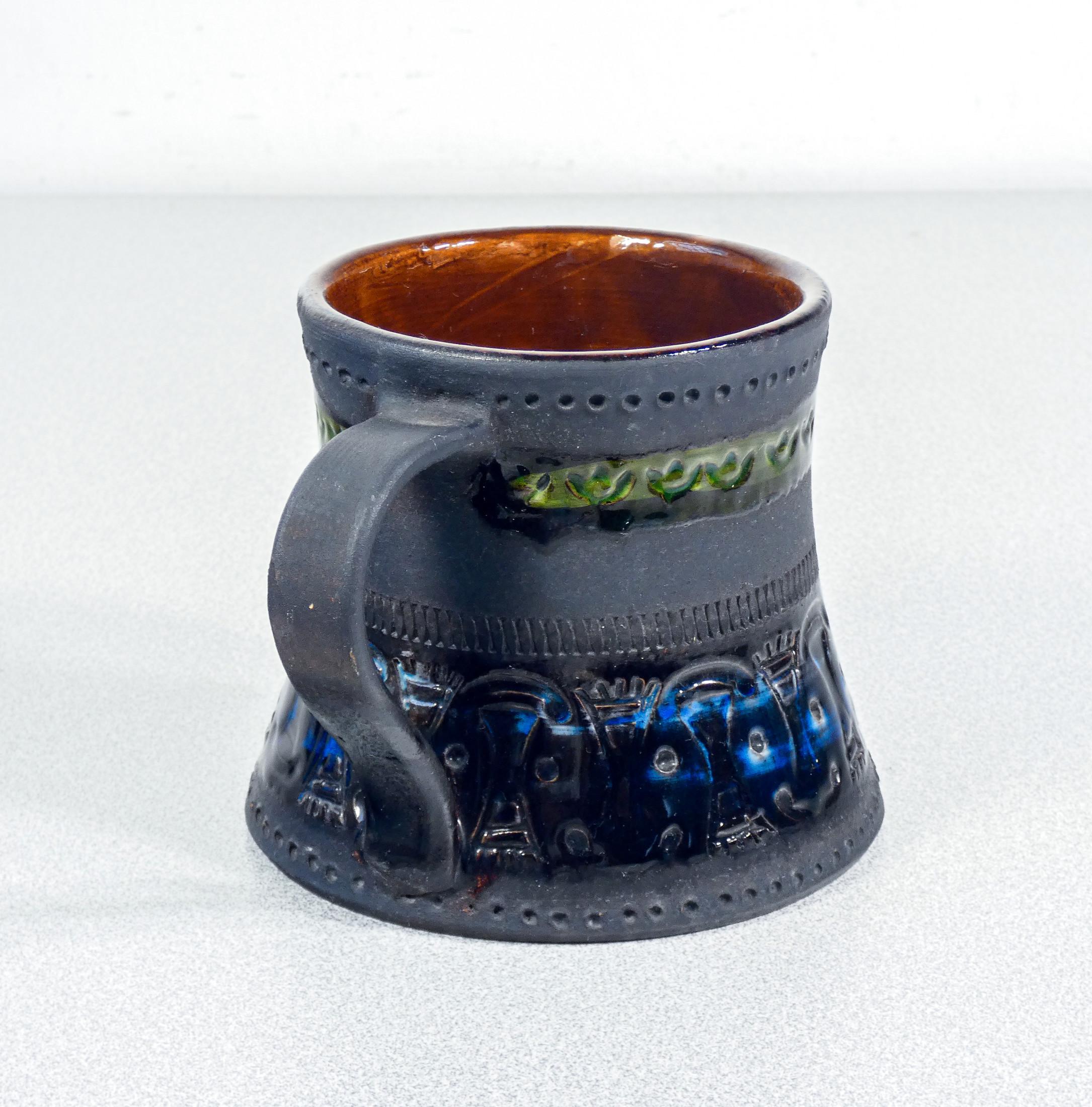 Tazza in ceramica smaltata, design di Aldo LONDI per Bitossi. Italia, Anni 50/60 In condizioni buone in vendita a Torino, IT