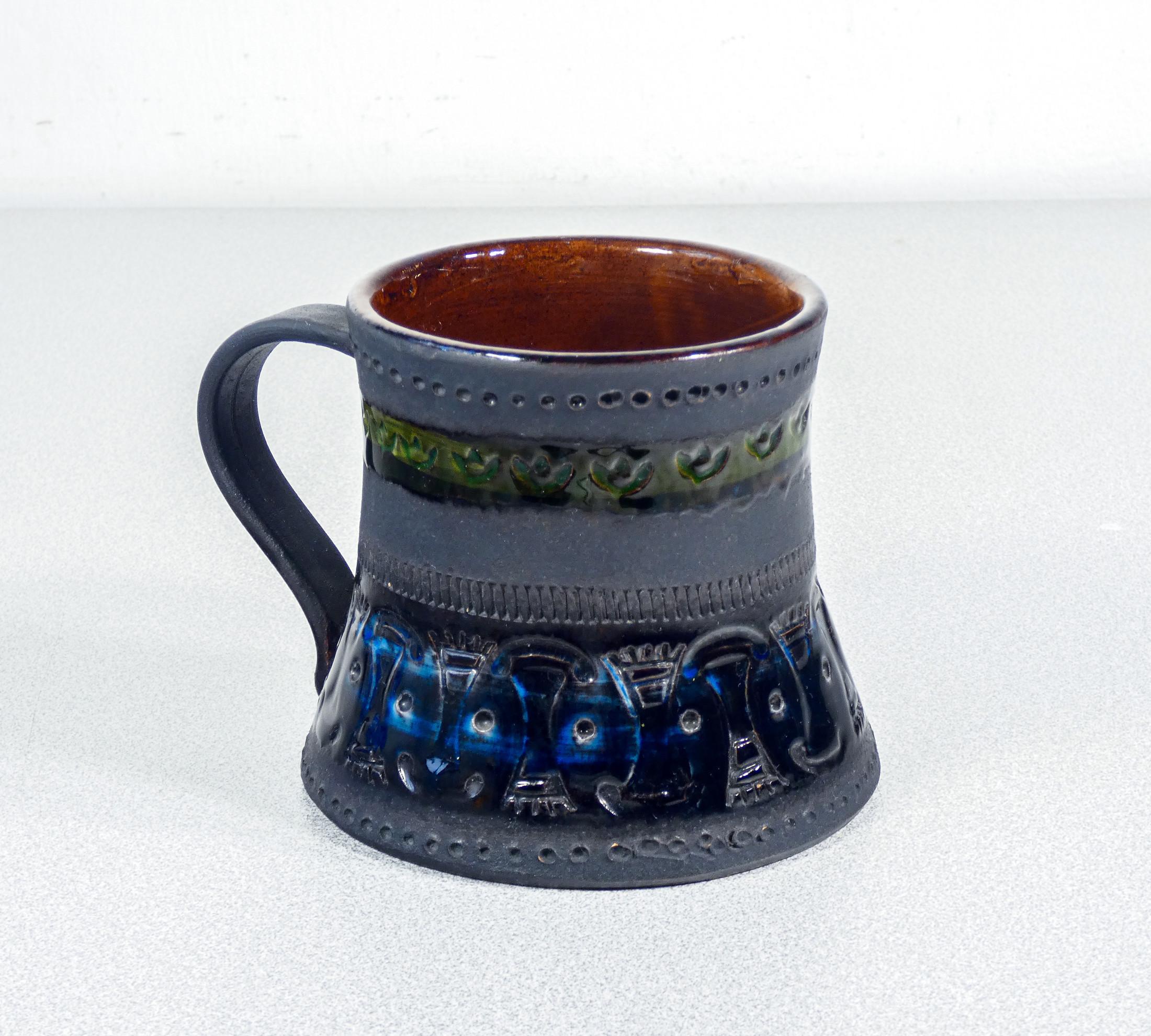 Mid-20th Century Tazza in ceramica smaltata, design di Aldo LONDI per Bitossi. Italia, Anni 50/60 in vendita