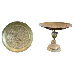 Paire de tasses décoratives en bronze doré de style néo-Renaissance de Tazza de l'Antiquité du 19e siècle