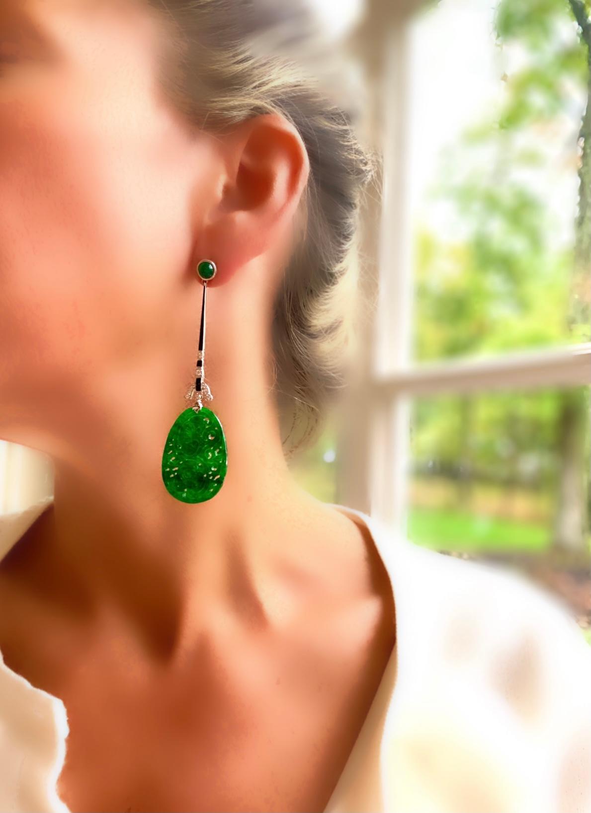 black jade earrings