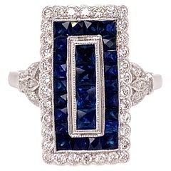 TB Exclusive Sapphire and Diamond Art Deco Style Ring