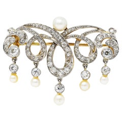 T.B. Starr Edwardian 3.00 Carats Diamond Platinum-Topped 18 Karat Gold Brooch