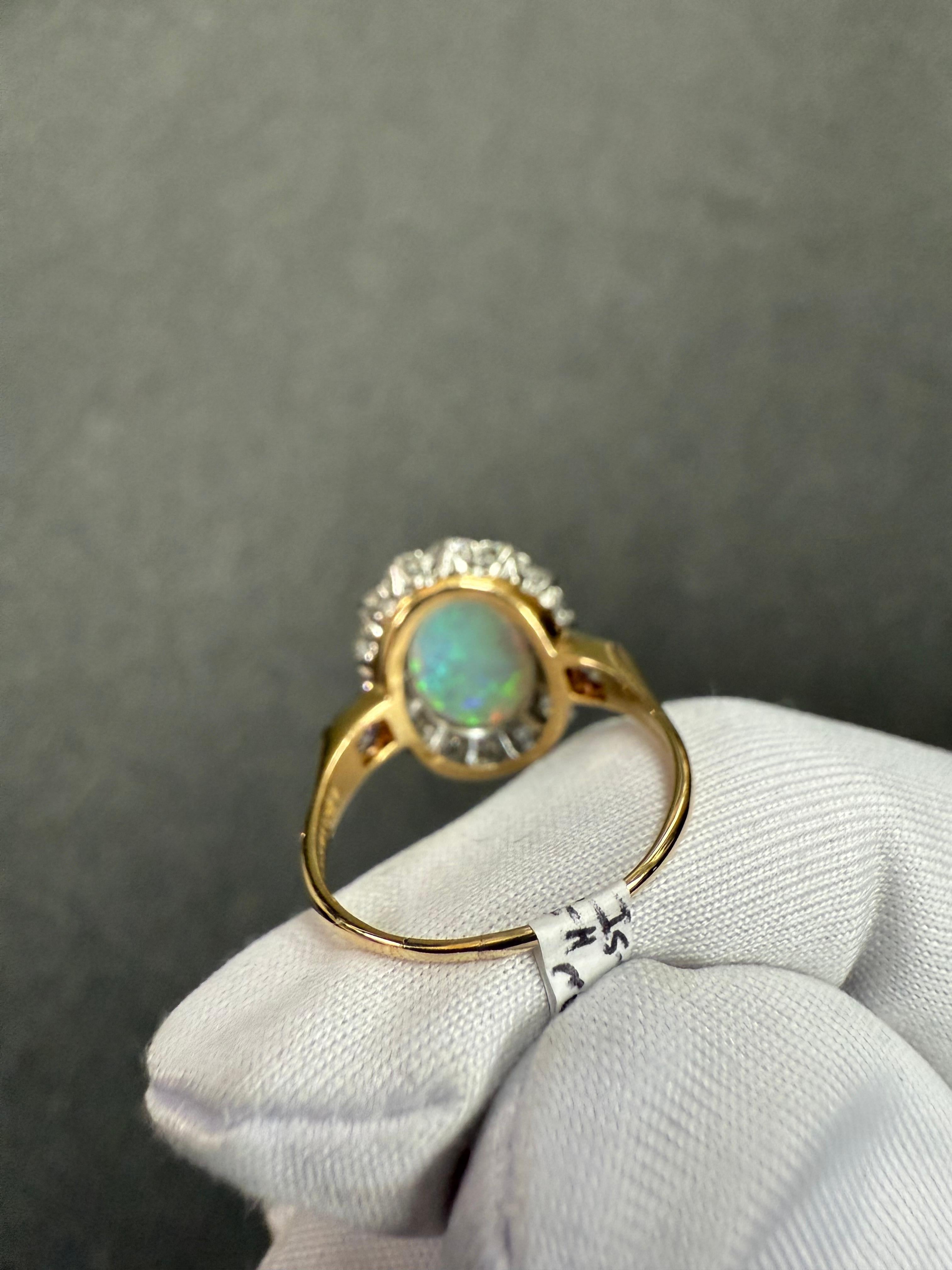 TB Starr Edwardian Opal Diamond Target Ring Circa 1900 For Sale 8