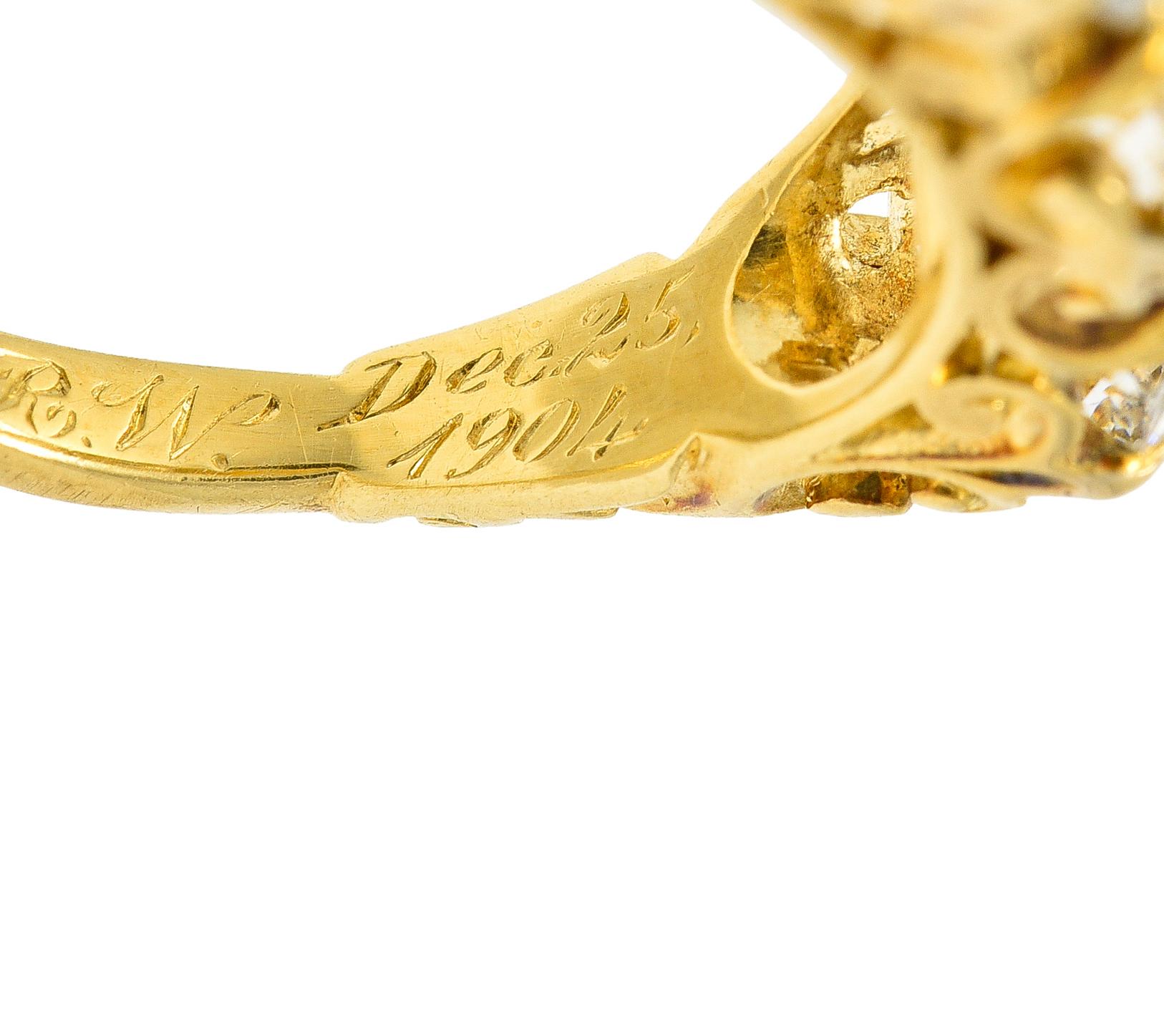 I. A. B. Starr, bague d'antiquités victorienne en or jaune 18 carats avec diamant taille anniversaire de 2,64 carats en vente 6