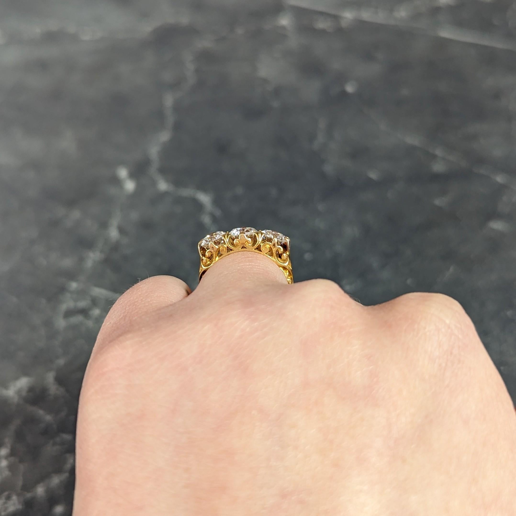 I. A. B. Starr, bague d'antiquités victorienne en or jaune 18 carats avec diamant taille anniversaire de 2,64 carats en vente 12