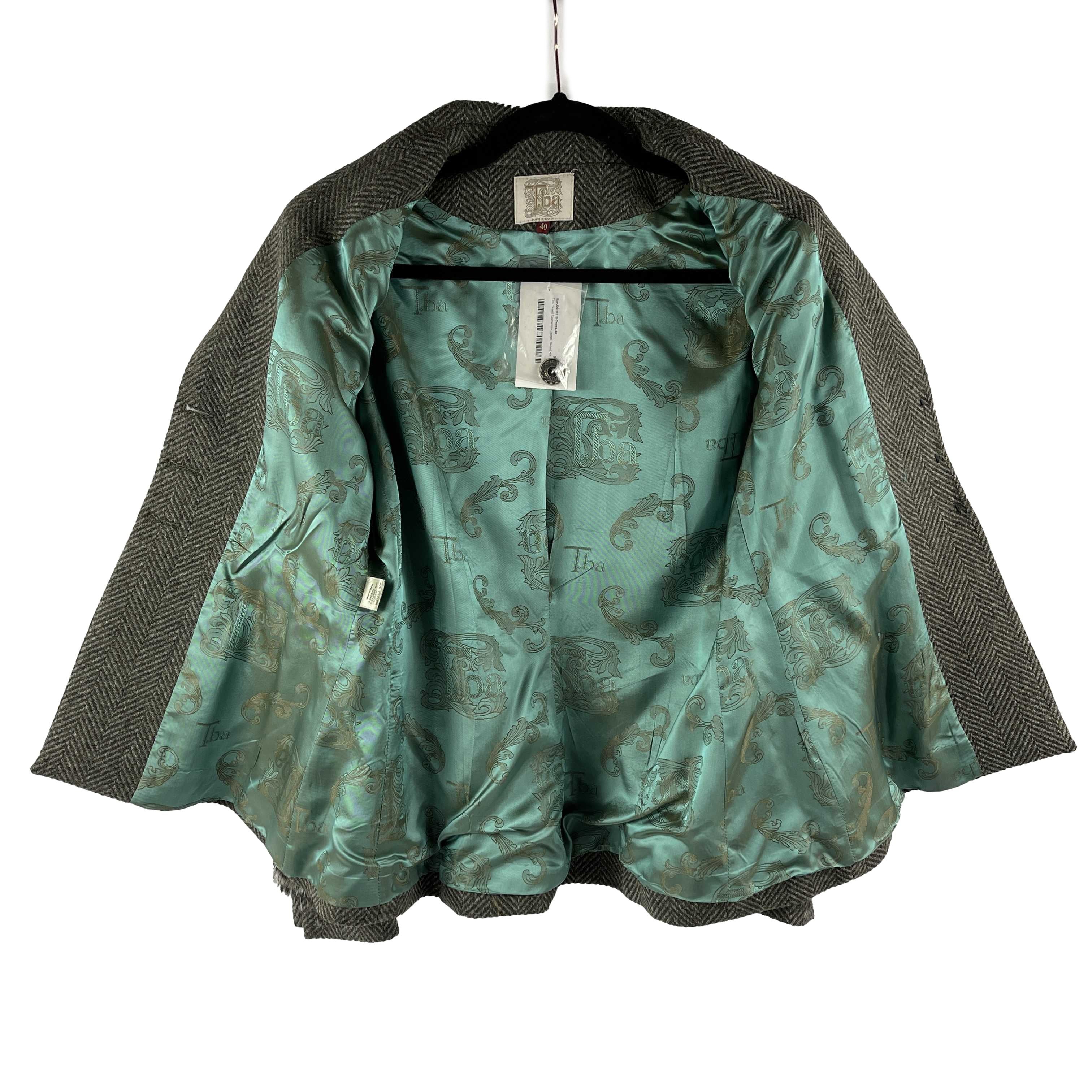 T.ba New w/ Tags Tasmanian Tweed Lace Faux Fur Grey / Brown 40 US Medium For Sale 4