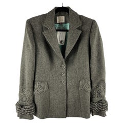 T.ba Nouveau avec étiquette Tweed Tasmanian Tweed Lace Faux Fur Grey / Brown 40 US Medium