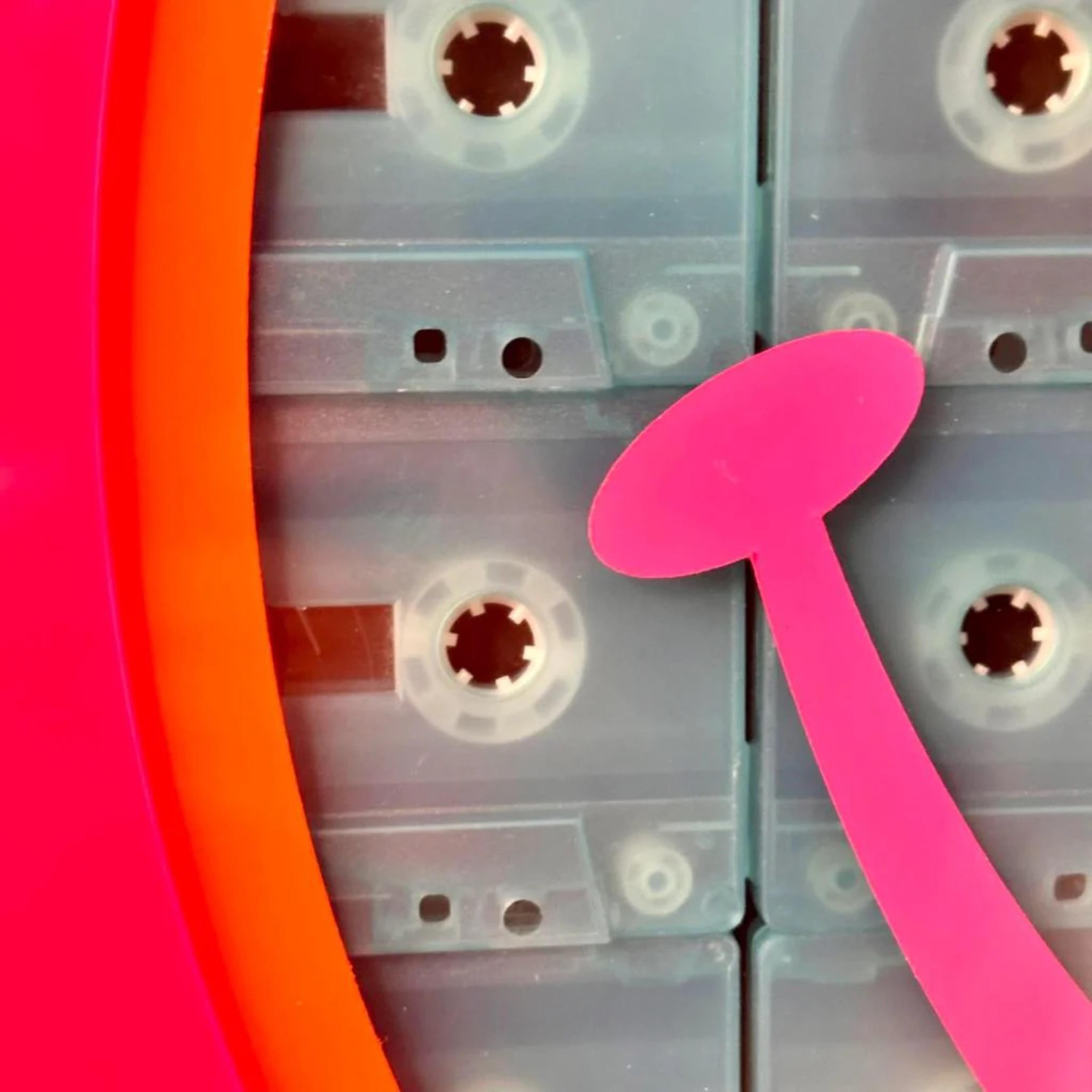 TBOY, Cassette Face - Orange

Acrylic spray can work over original cassettes in box frame
60 x 60 cm (23.62 x 23.62 in)
Framed original

Cassette Face is a vibrant and nostalgic mixed-media work that fuses pop iconography with retro music culture. A