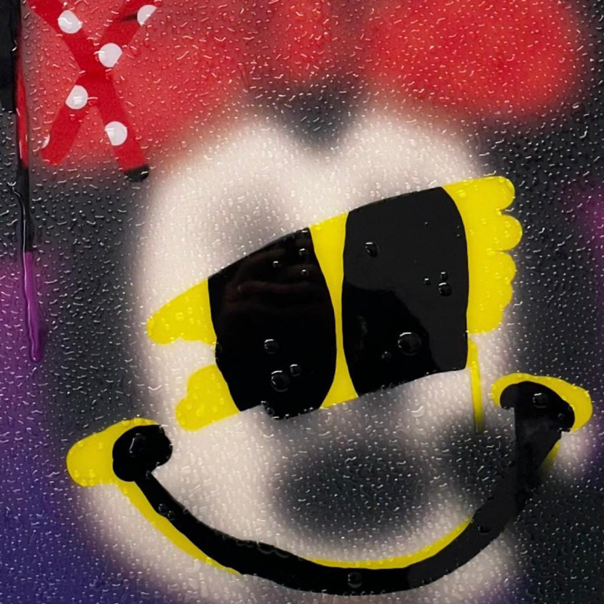 Disney popart contemporáneo mickey amarillo rojo figurativo pop técnica mixta enmarcado - Mixed Media Art Arte pop de TBOY