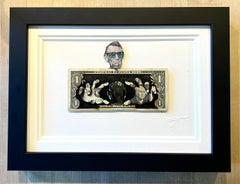 pop art contemporanea Presidente moneta figurativa colore pop tecnica mista incorniciata