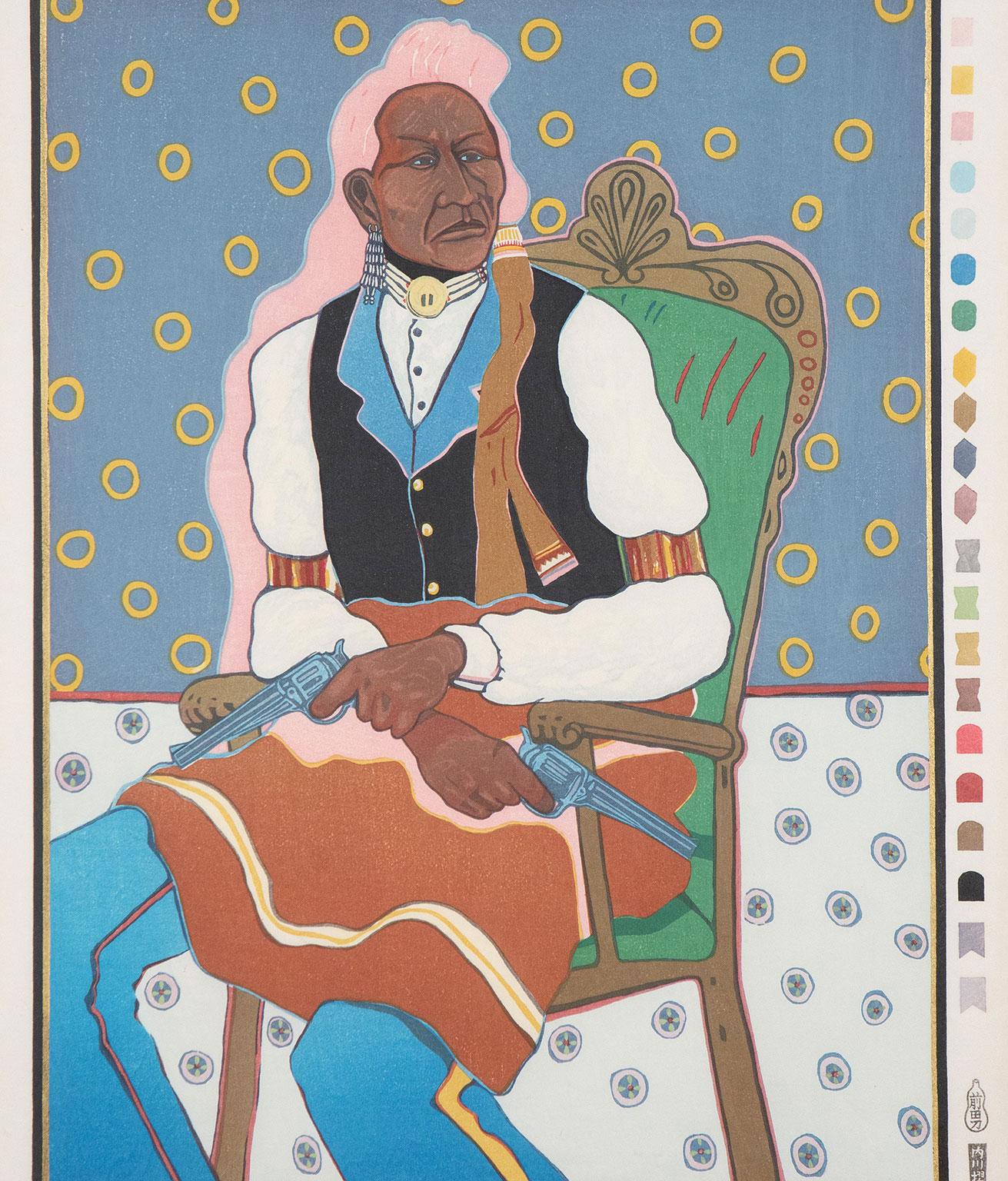Two Guns Arikara - Art Nouveau Print by T.C. Cannon