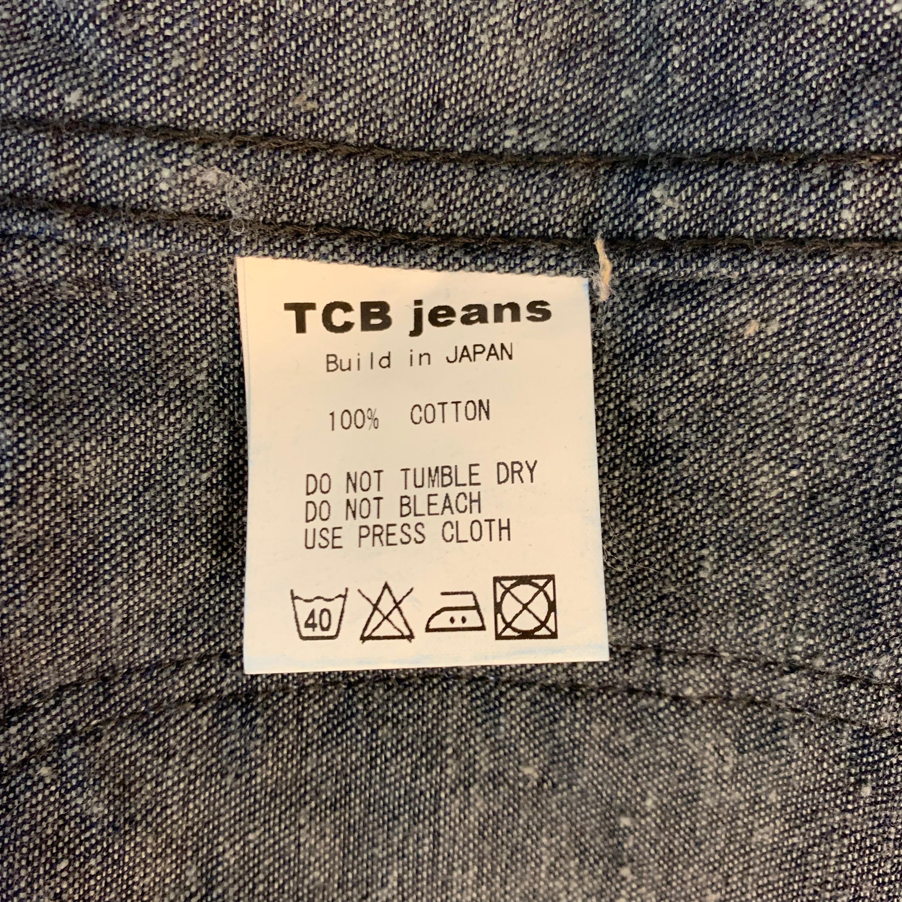 Men's TCB Jeans L Indigo Cotton Shawl Collar Jacket