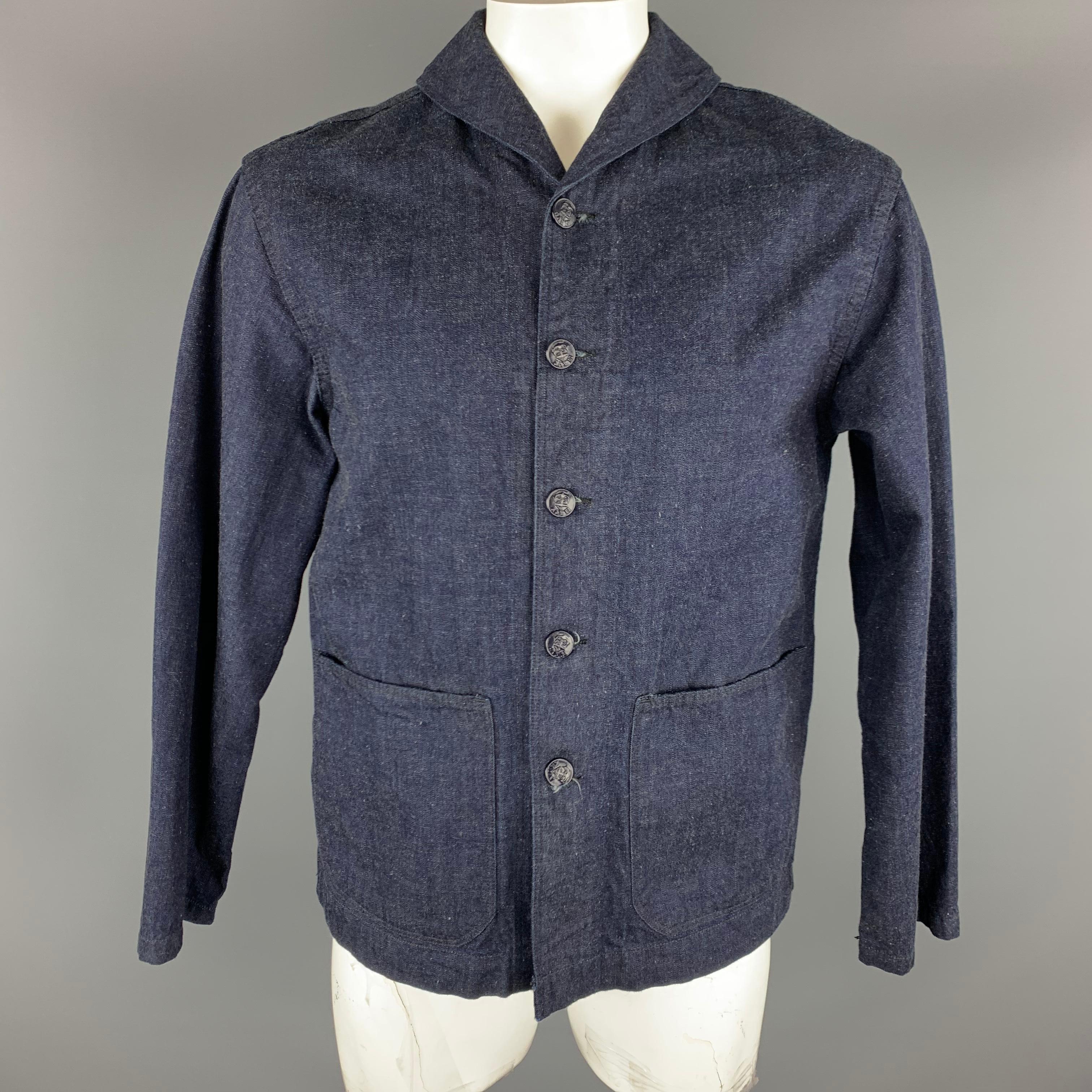 TCB Jeans L Indigo Cotton Shawl Collar Jacket 1