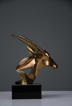 Tchavdar Iliev - "Oryx" einzigartige polierte Bronzeskulptur, 1990er Jahre