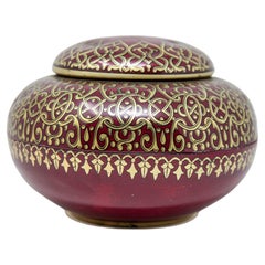 Tchibo Tin Box Red and Gold Arabesque Coffee Container Vintage 1960 Germany