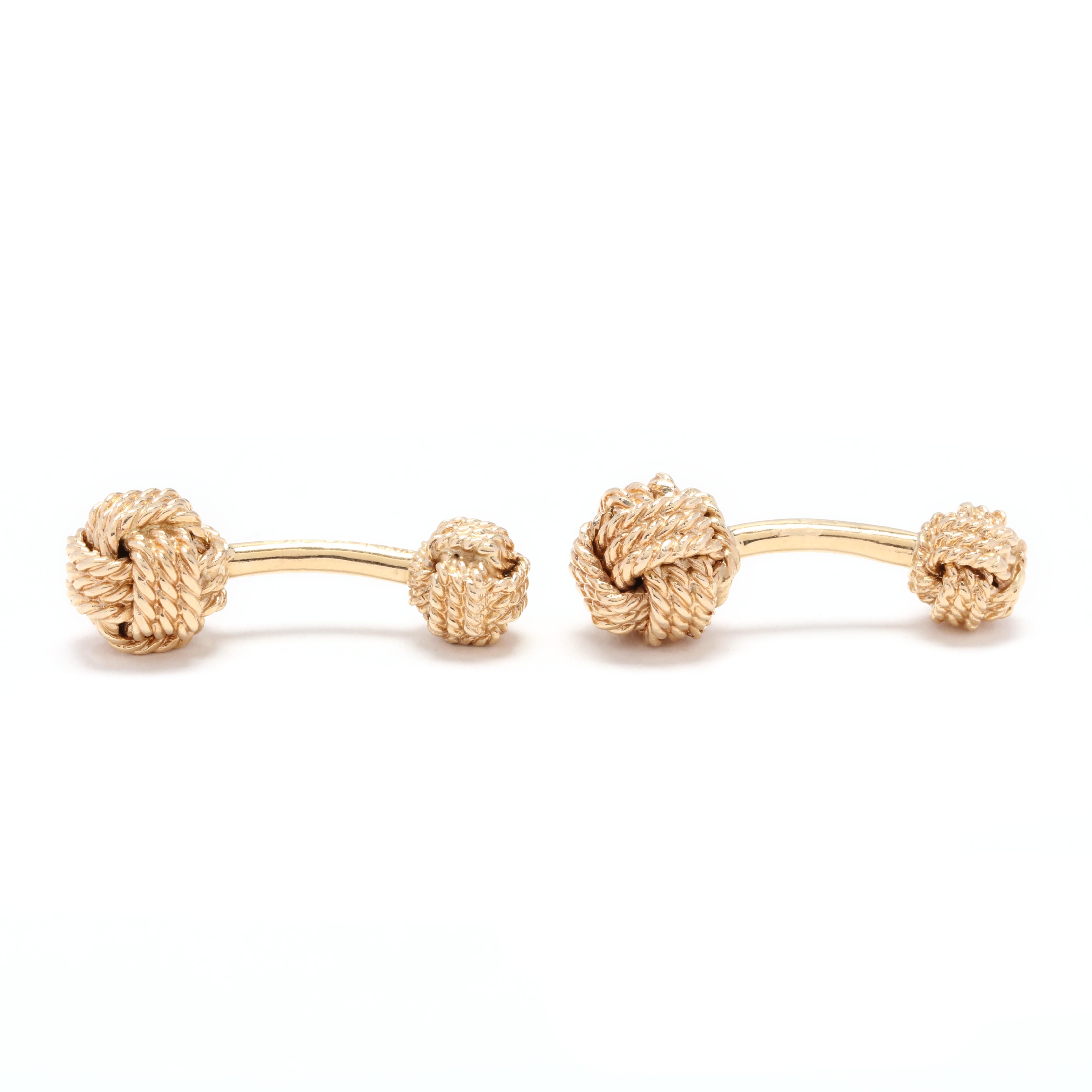 T&Co 14Y Knot Cufflinks In Good Condition In McLeansville, NC