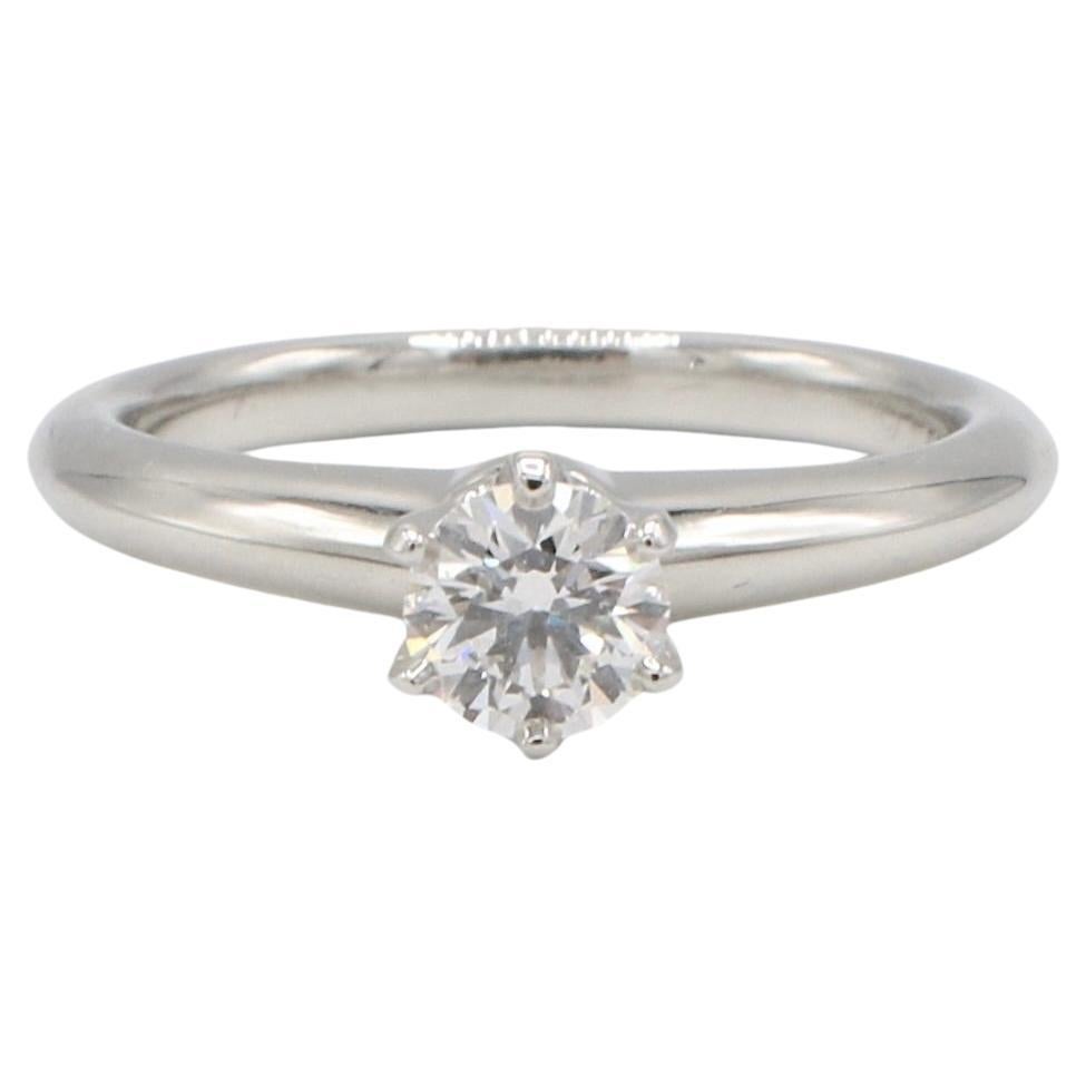 T&Co. Platinum .30 Carat D VS1 Round Natural Solitaire Engagement Ring  For Sale