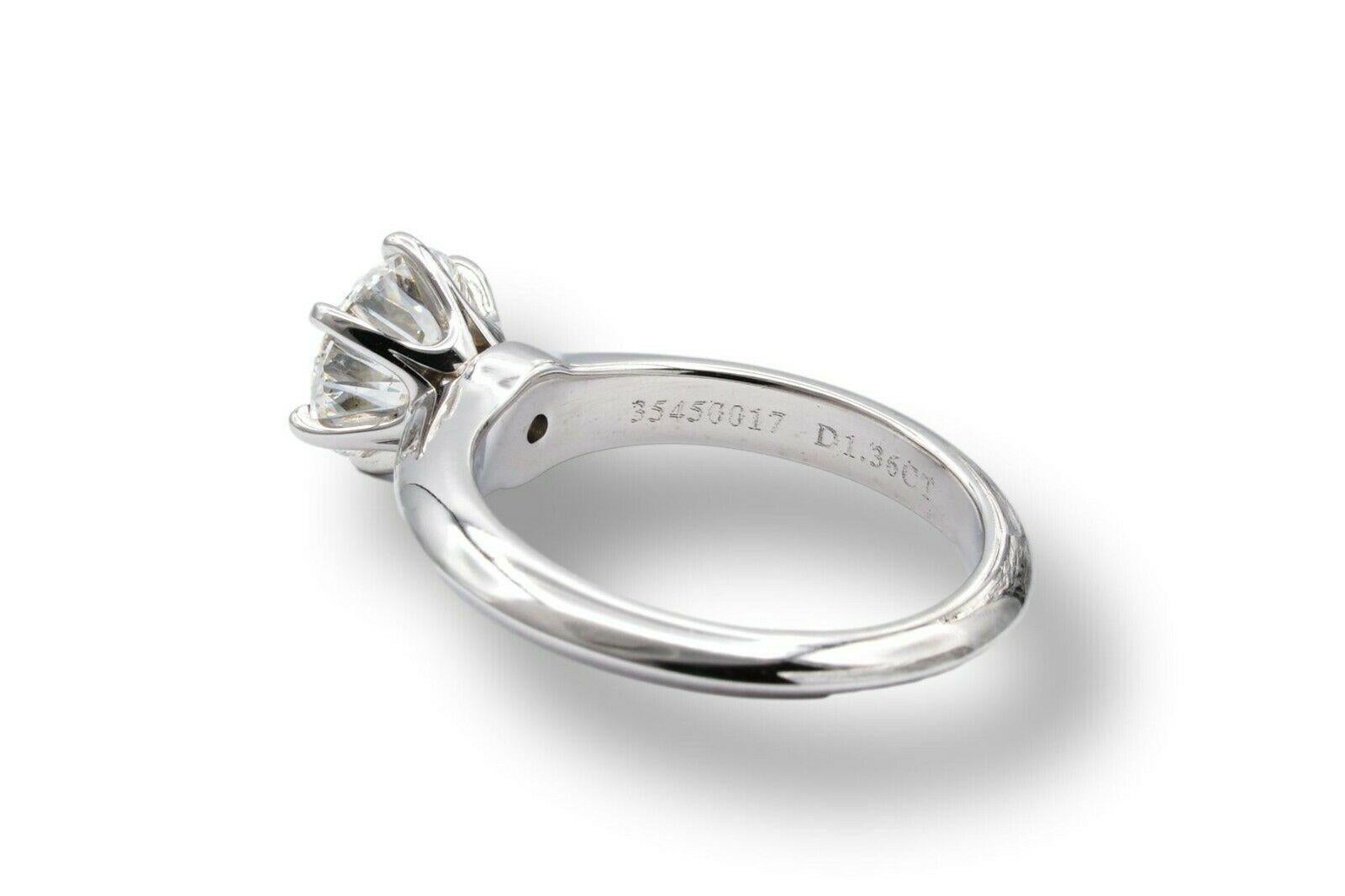 Women's or Men's T&Co. Solitaire Engagement Ring Round 1.36ct GVS1 Platinum For open balance only