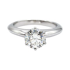 T&Co. Solitaire Engagement Ring Round 1.36ct GVS1 Platinum For open balance only