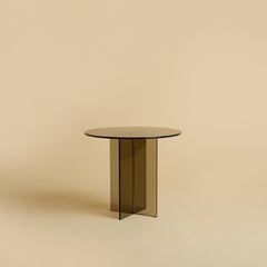 Round Top Bronzed Glass Side Table by Lebanto