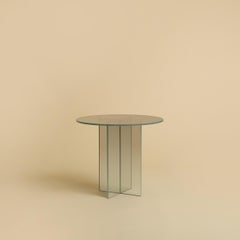 Round Top Extra White Glass Side Table by Lebanto