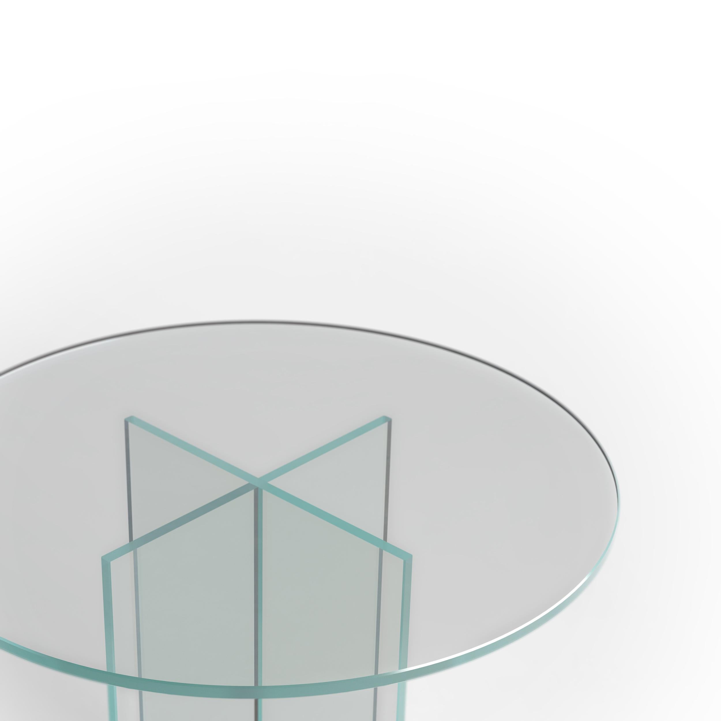 Postmoderne TC_VE01 Amami Table d'appoint en verre extra blanc par Whiting en vente