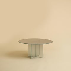Round Top Extra White Glass Coffee Table by Lebanto
