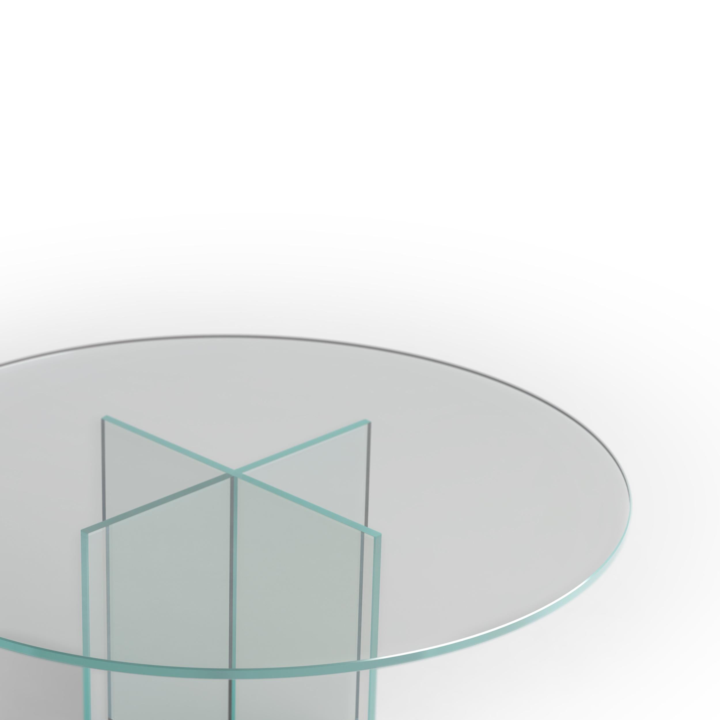 TC_VE02 Mesa baja de cristal extra blanco Aka by Lebanto Posmoderno en venta