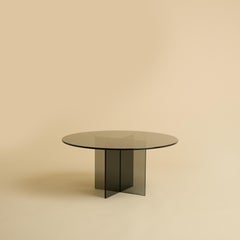 Round Top Smoked Glass Coffee Table by Lebanto