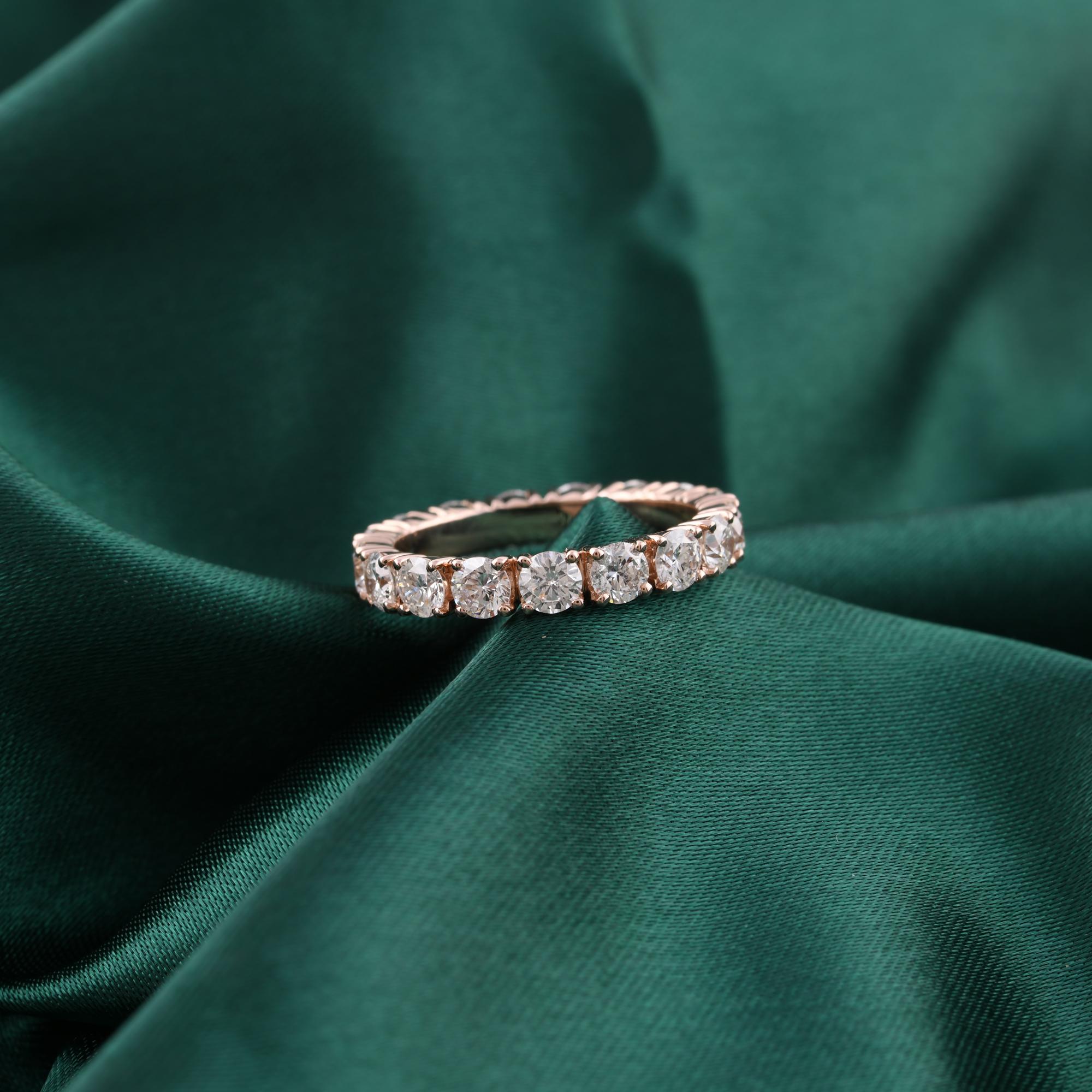 in vendita:  Anello a fascia per l'eternità in oro rosa con diamante rotondo brillante TCW 2,5 SI/H per il fidanzamento 6