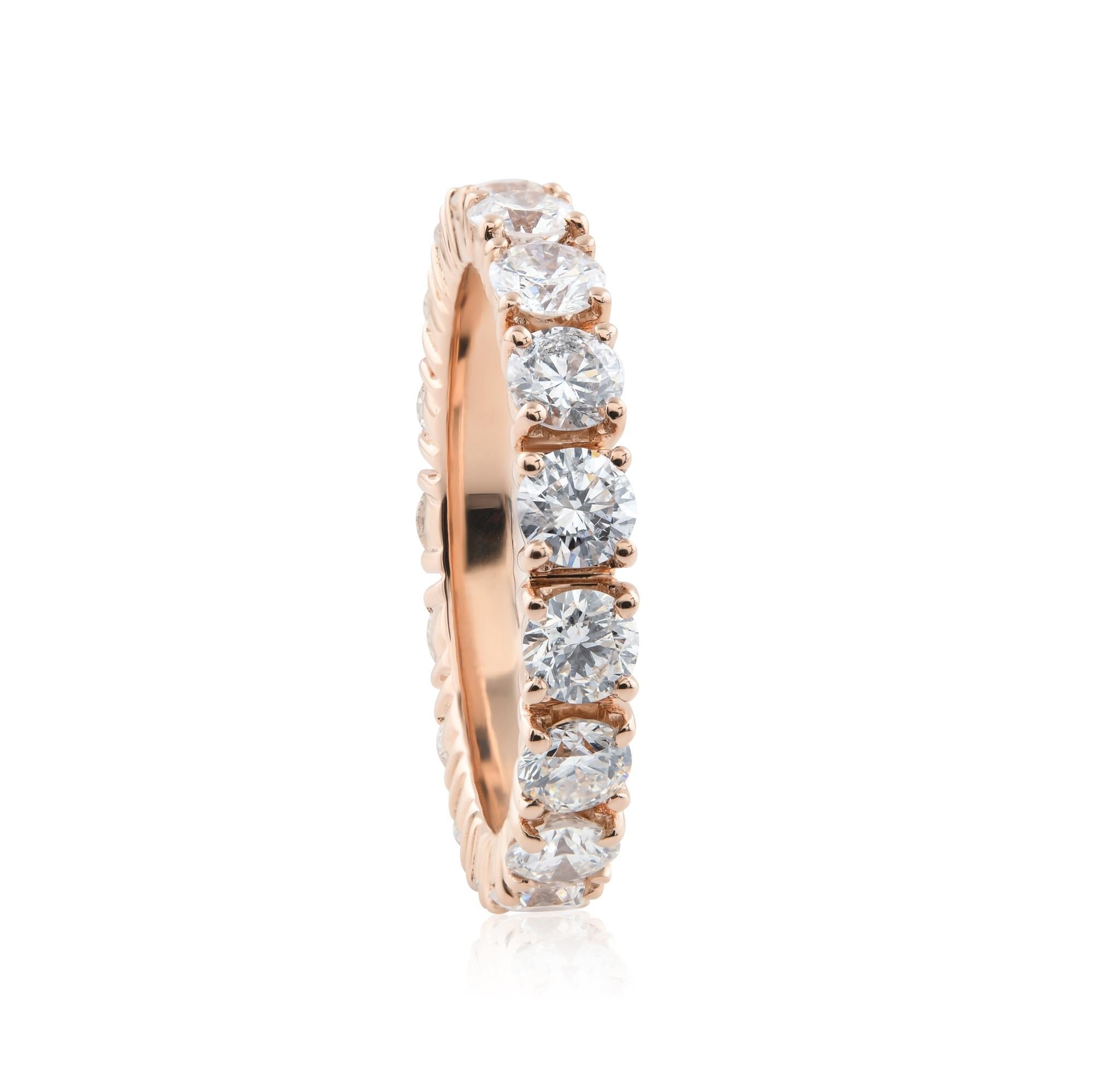 in vendita:  Anello a fascia per l'eternità in oro rosa con diamante rotondo brillante TCW 2,5 SI/H per il fidanzamento 9