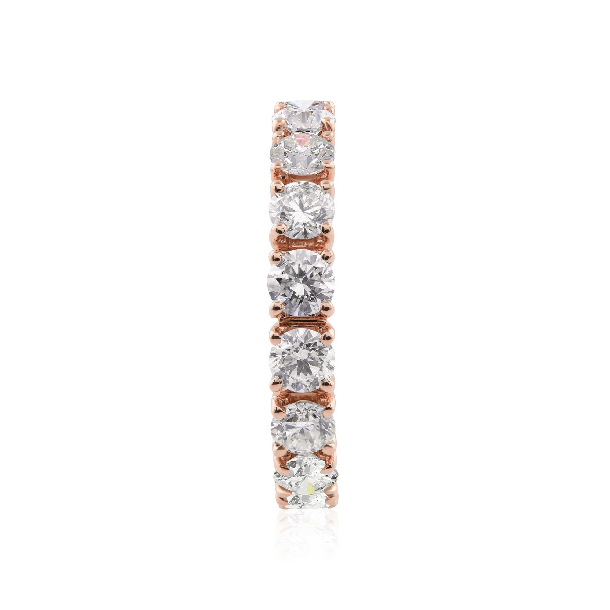 in vendita:  Anello a fascia per l'eternità in oro rosa con diamante rotondo brillante TCW 2,5 SI/H per il fidanzamento 9
