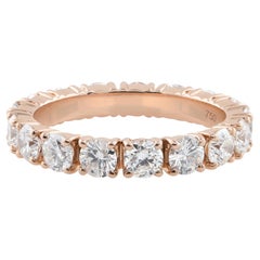 TCW 2.5 SI/H Brilliant Round Diamond Rose Gold Eternity Band Ring for Engagement