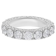 TCW 4.85 SI/H Diamond Eternity Wedding Band Ring 18k White Gold All Tariffs paid