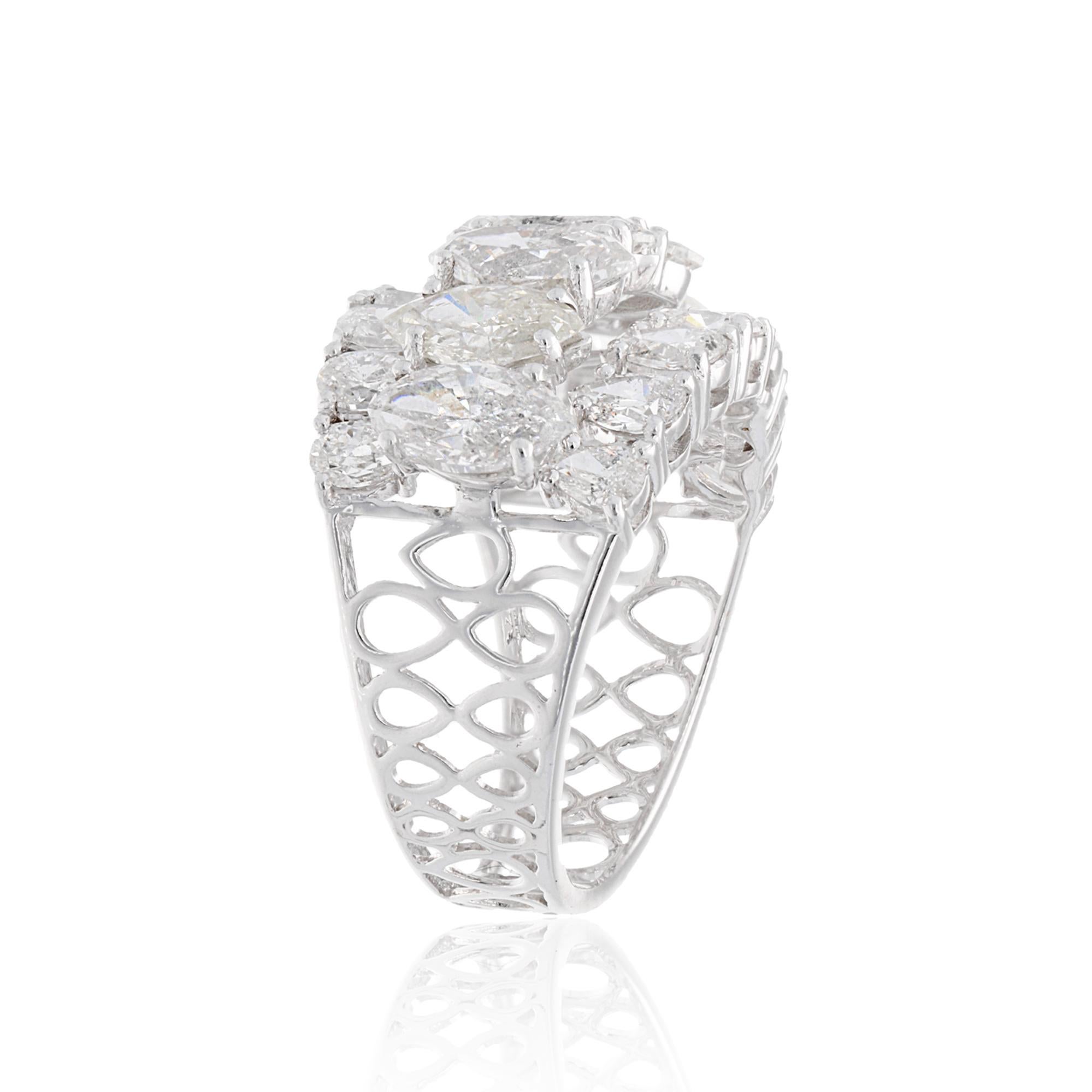 in vendita:  Anello a fascia larga in oro bianco 14k con diamante TCW 5,51 SI/H Gioielli da sposa di alta gamma H. H. 6