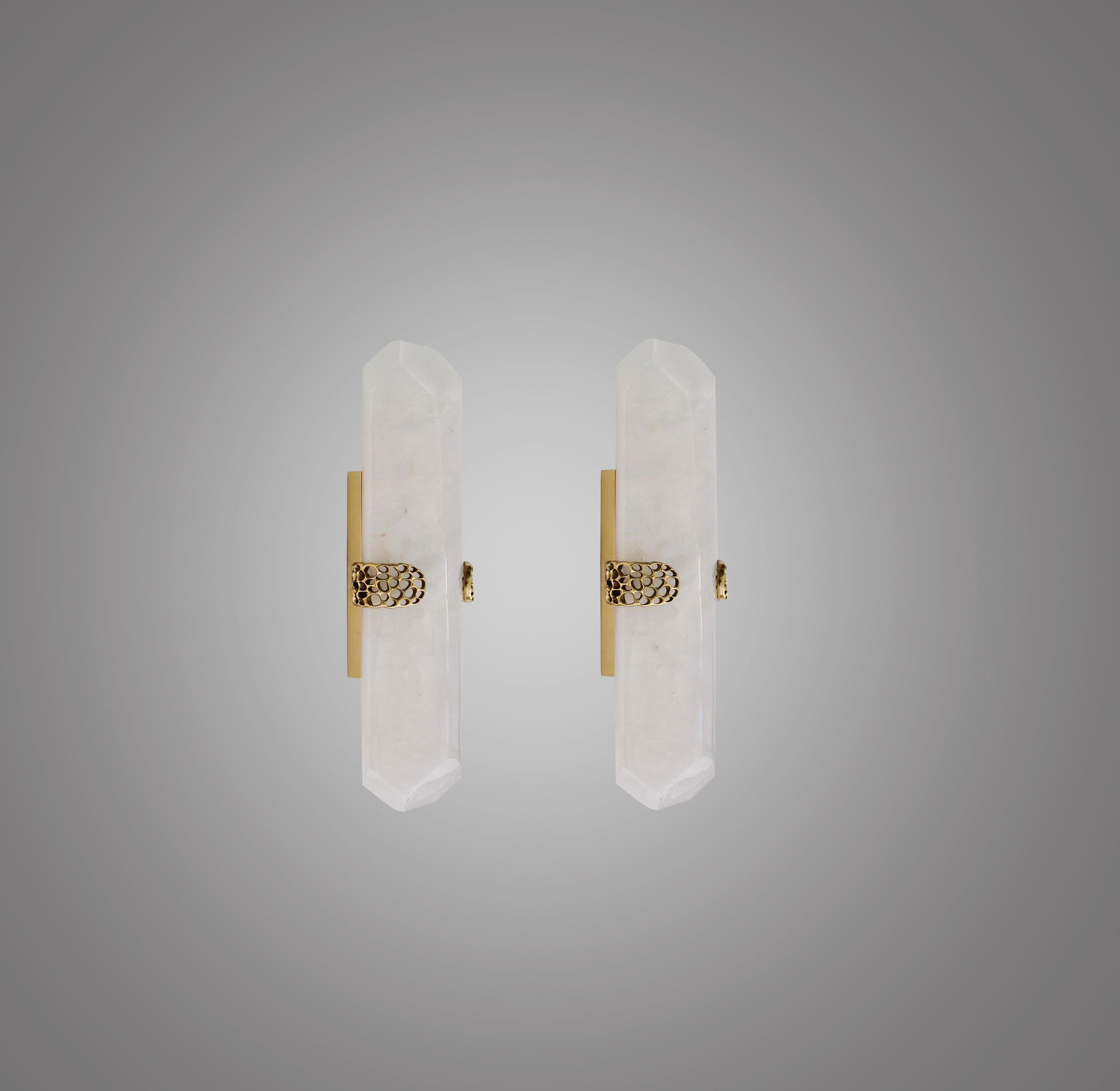 TDW Rock Crystal Sconces by Phoenix In Excellent Condition In New York, NY