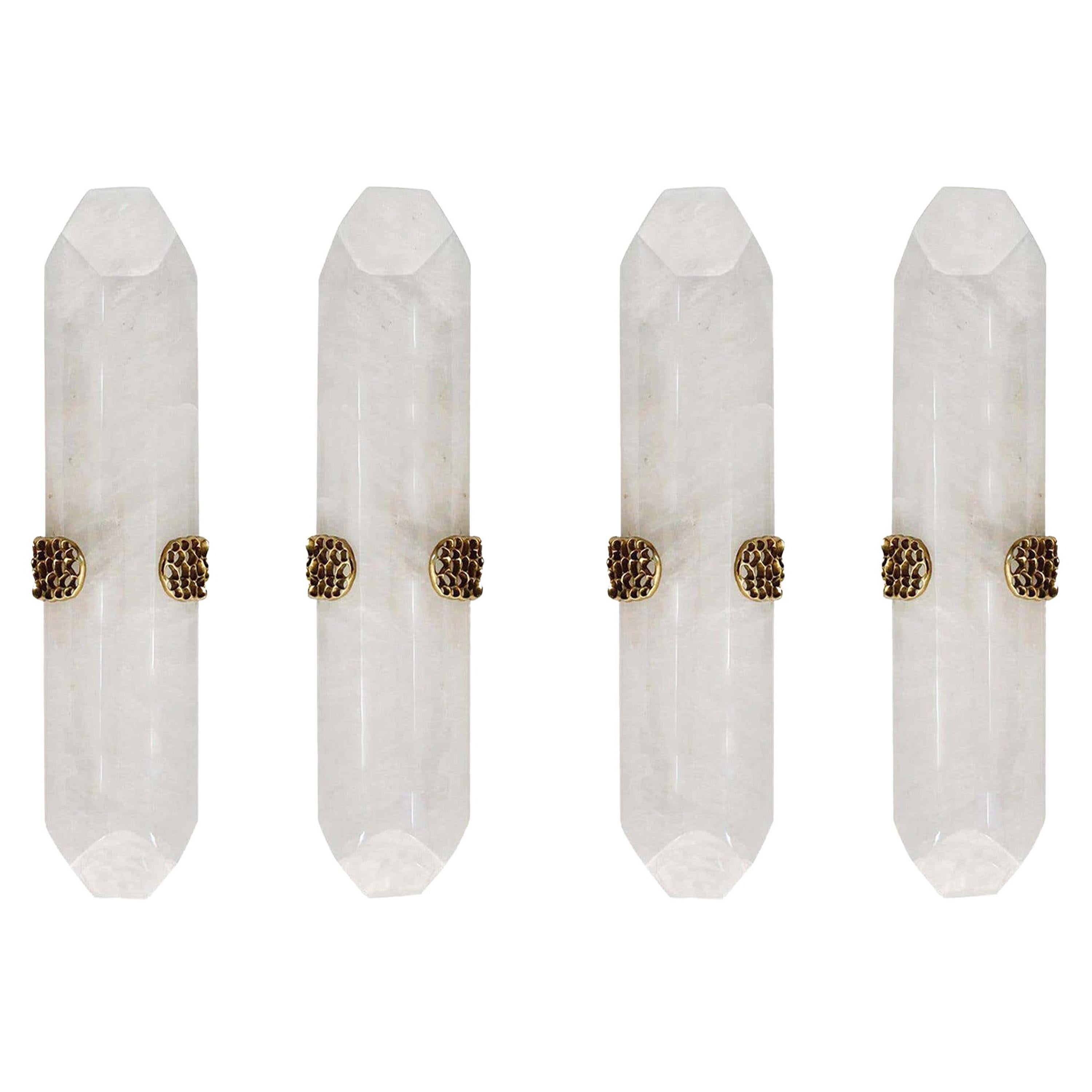 TDW22 Rock Crystal Sconces by Phoenix For Sale
